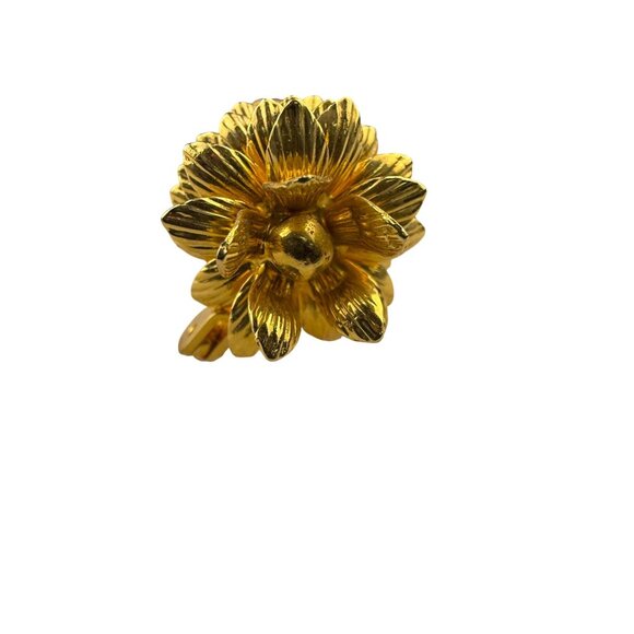 Gold Tone Womens Pineapple Brooch Woven Enamel Details Elegant Vintage - Picture 3 of 5